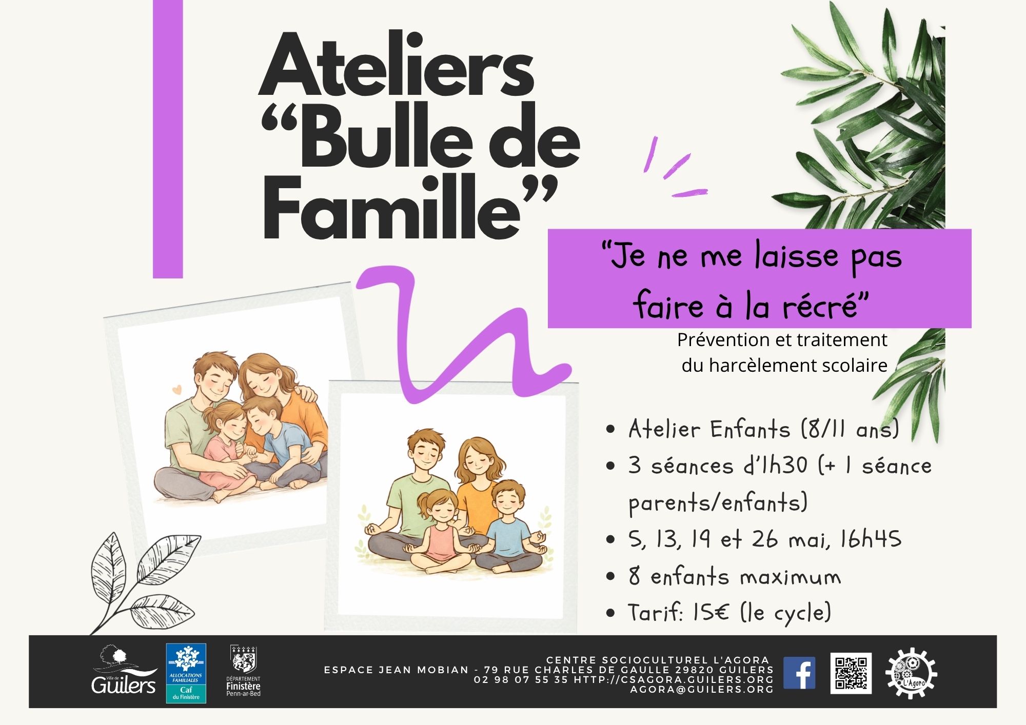 Atelier Bulle de Famille : “Je ne me laisse pas faire à la récré”