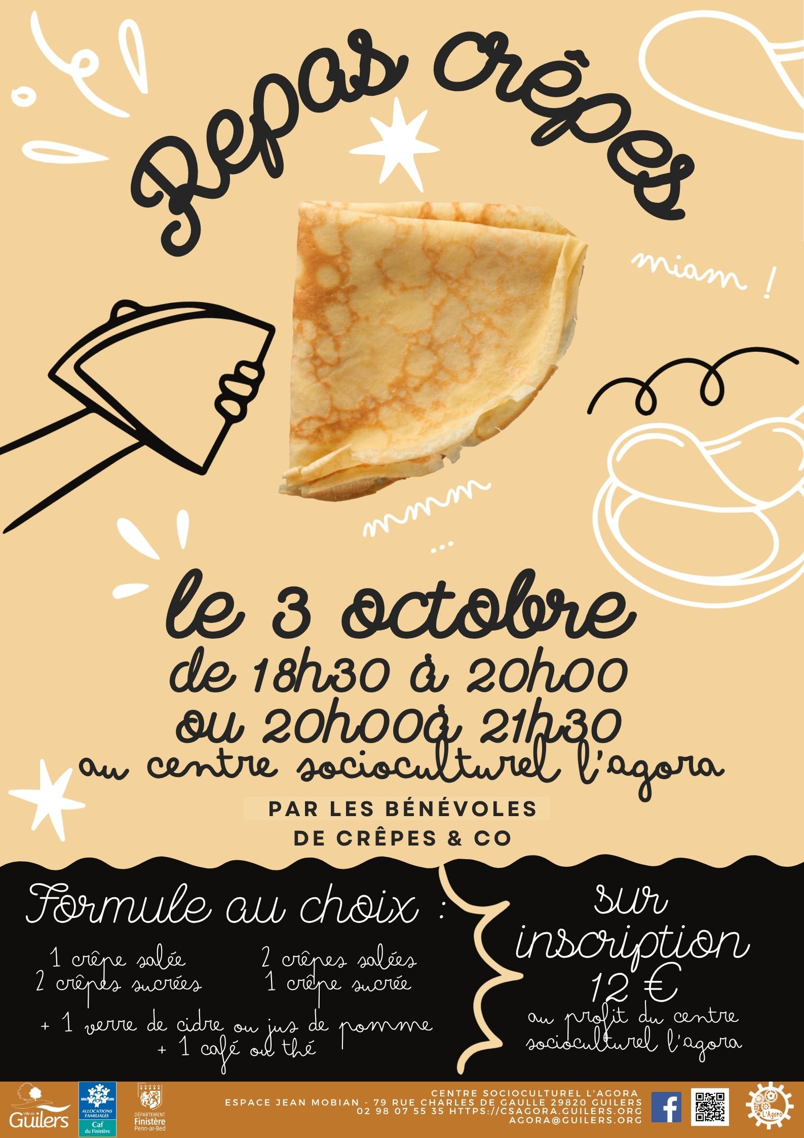 Repas crêpes : autofinancement au profit du centre socioculturel L'Agora