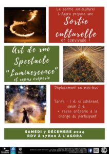 Sortie culturelle et conviviale : spectacle art de rue « Luminescence »