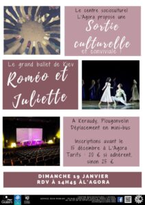 Sortie culturelle et conviviale : grand ballet de Kiev « Roméo et Juliette »